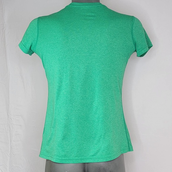 Nike Dri-Fit Womens Size Small Green V-Neck Short Sleeve Regular Fit T-Shirt - Picture 2 of 6
